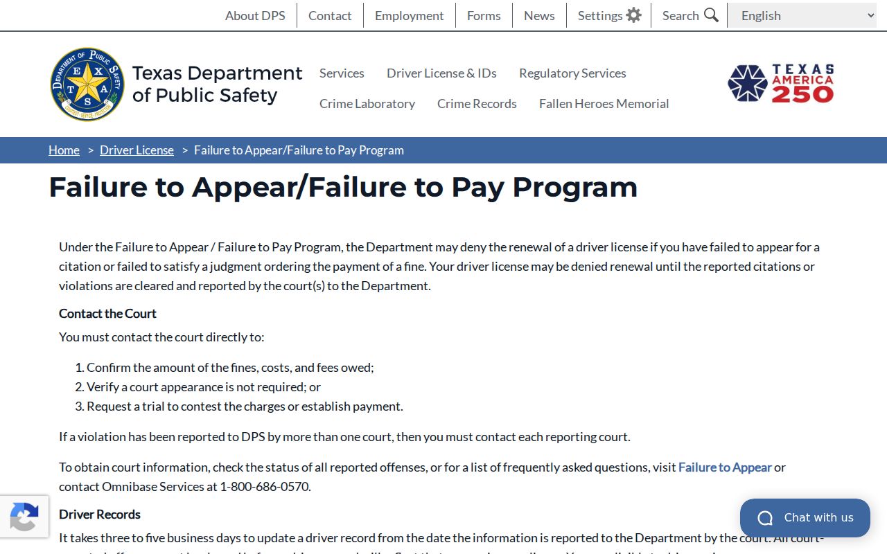 Gillespie County traffic warrant limits of state DPS FTA reporting